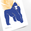 space captivating Gorilla Animal Art Poster stunning green blue hues wall decor thoughtful gift lovers home striking piece unframed versions