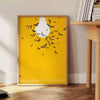 space stunning orange white poster vibrant graphics contemporary design wall art unique gift artwork lively touch room sizes A4 cm A0
