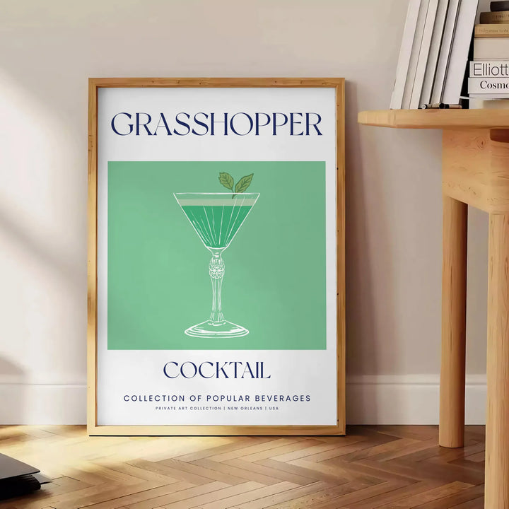 Grasshopper Cocktail Wall Art Travel Poster High Quality Frame Premium Print Home Decor Color