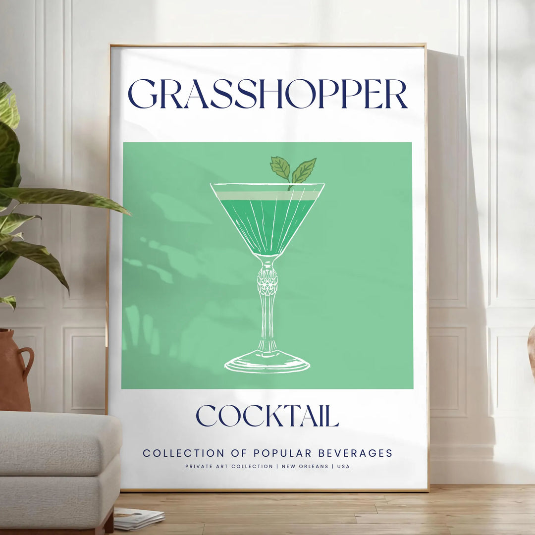 Grasshopper Cocktail Wall Art Travel Poster High Quality Frame Premium Print Home Decor Color