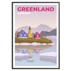 mesmerizing beauty Greenland exquisite Denmark travel poster hues gray blue print serene touch space wall art unique gift enthusiasts A4 cm A0