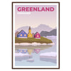 mesmerizing beauty Greenland exquisite Denmark travel poster hues gray blue print serene touch space wall art unique gift enthusiasts A4 cm A0