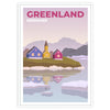 mesmerizing beauty Greenland exquisite Denmark travel poster hues gray blue print serene touch space wall art unique gift enthusiasts A4 cm A0