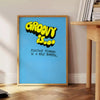 nostalgia groovy flower print poster vibrant yellow bold black stunning ripple barrel art effect wall space unique artwork unforgettable gift sizes A4 cm A0