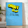nostalgia groovy flower print poster vibrant yellow bold black stunning ripple barrel art effect wall space unique artwork unforgettable gift sizes A4 cm A0