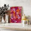 space groovy poster lava lamp fluid design rich brown vibrant orange wall art unique gift touch retro charm room various sizes A4 cm A0