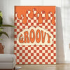 art motivation groovy affiche vibrante tons orange marron espace un cadeau unique disponible version cadre