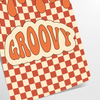 art motivation groovy affiche vibrante tons orange marron espace un cadeau unique disponible version cadre