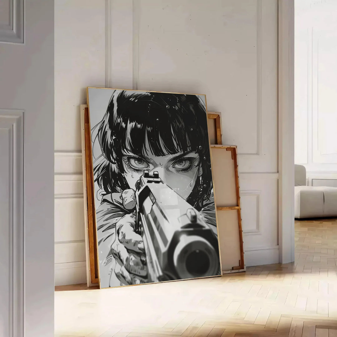 Gun Manga Wall Art Travel Poster High Quality Frame Premium Print Home Decor Color