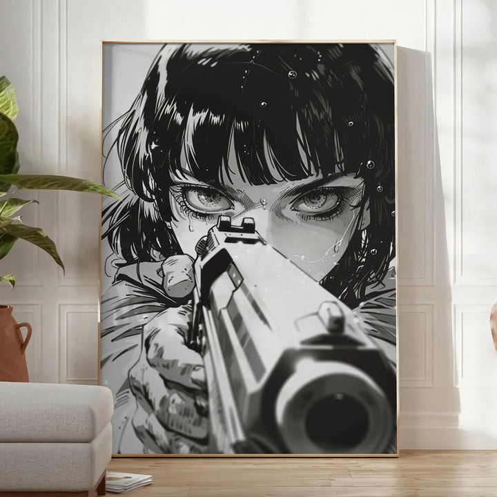 Gun Manga Wall Art Travel Poster High Quality Frame Premium Print Home Decor Color