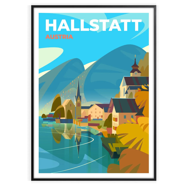 Hallstatt Print Autriche Affiche de voyage