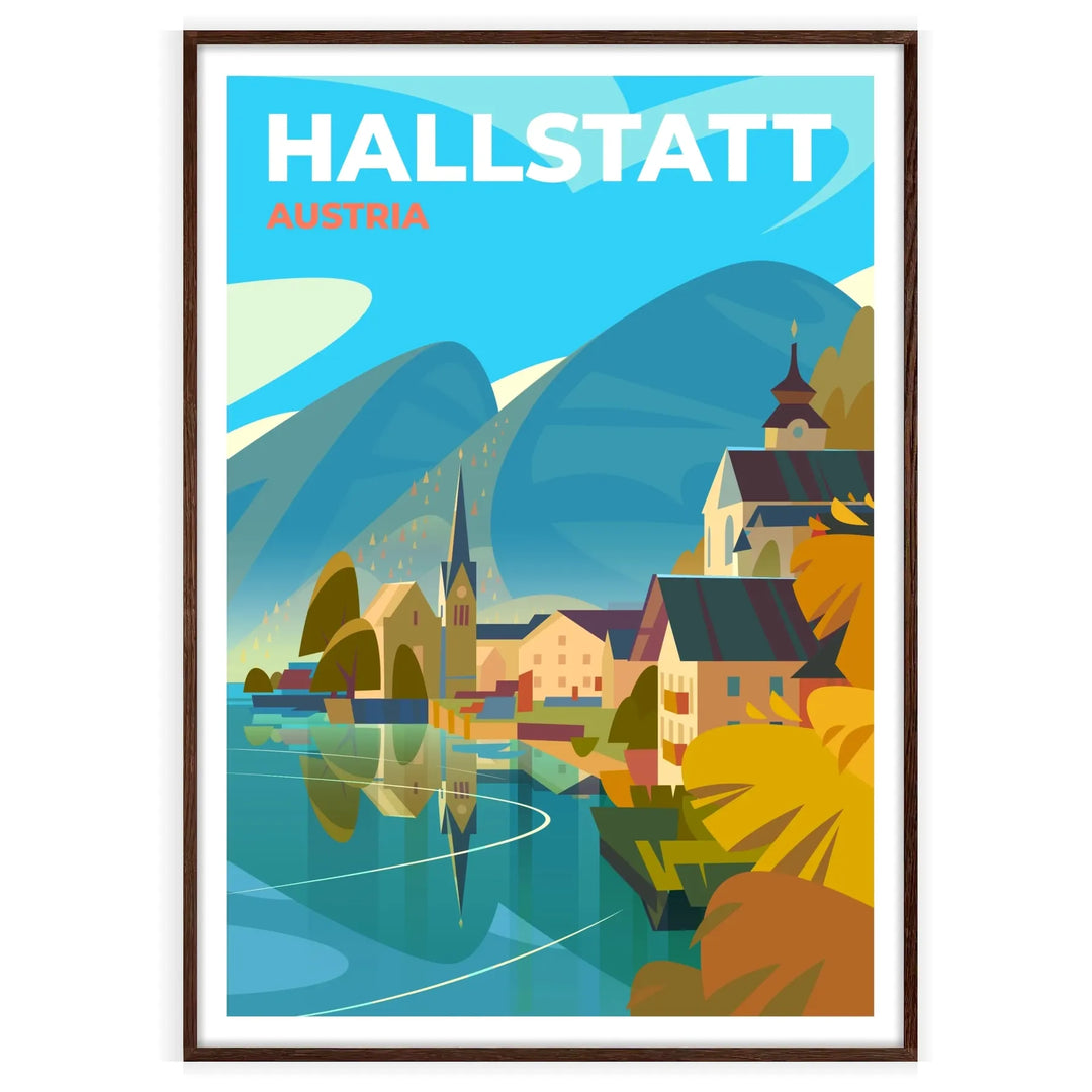 Hallstatt Print Autriche Affiche de voyage