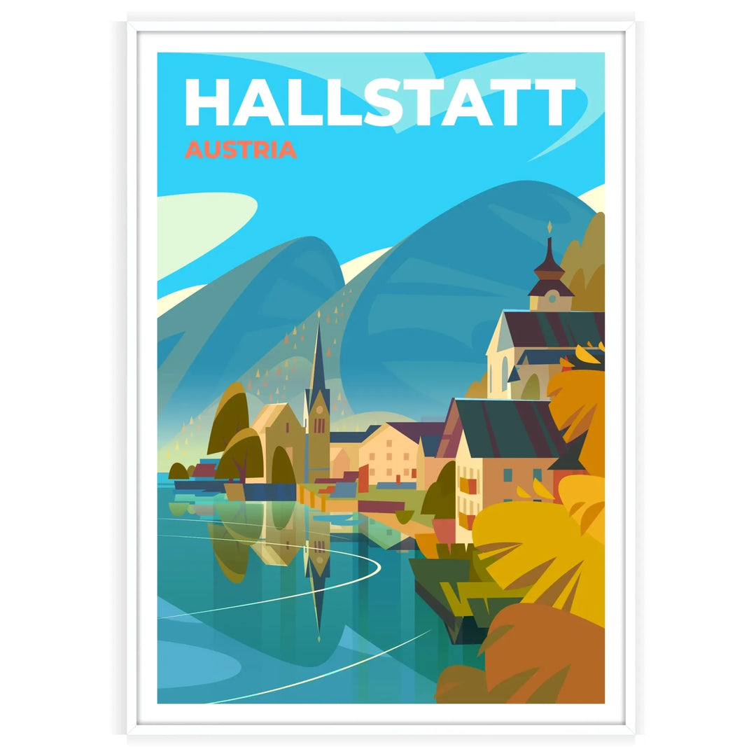 Hallstatt Print Autriche Affiche de voyage