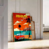 space Havana Cuba vintage travel poster rich shades blue red striking wall art essence retro charm gift decor piece multiple sizes A4 A0