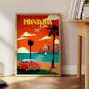 space Havana Cuba vintage travel poster rich shades blue red striking wall art essence retro charm gift decor piece multiple sizes A4 A0