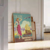 enchantment Hong Kong vibrant Northwest Airlines travel art poster serene green blue hues wall unique gift print allure charm space