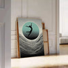 space dynamic human jump poster black gray tones wall art unique gift print motion modern style various sizes A4 cm A0 touch energy room today