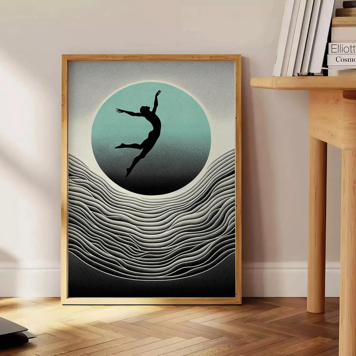 Human Jump Print Travel Poster High Quality Frame Premium Print Home Decor Color