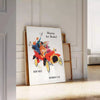 magic Hurray Books travel poster gray red design splash literary adventure space wall art thoughtful gift A4 cm A0 sizes