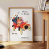 magic Hurray Books travel poster gray red design splash literary adventure space wall art thoughtful gift A4 cm A0 sizes