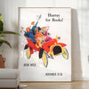 magic Hurray Books travel poster gray red design splash literary adventure space wall art thoughtful gift A4 cm A0 sizes