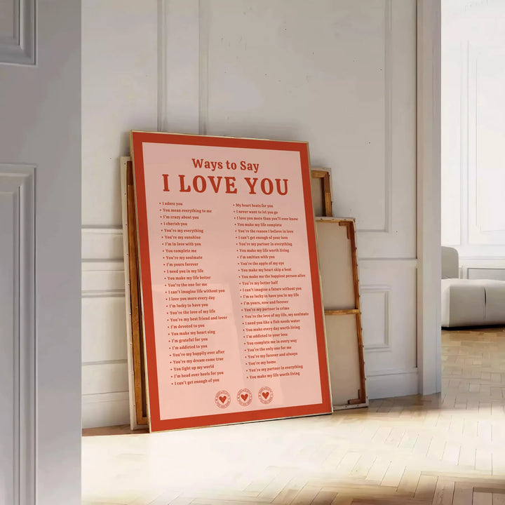 I Love You Art Print Travel Poster High Quality Frame Premium Print Home Decor Color