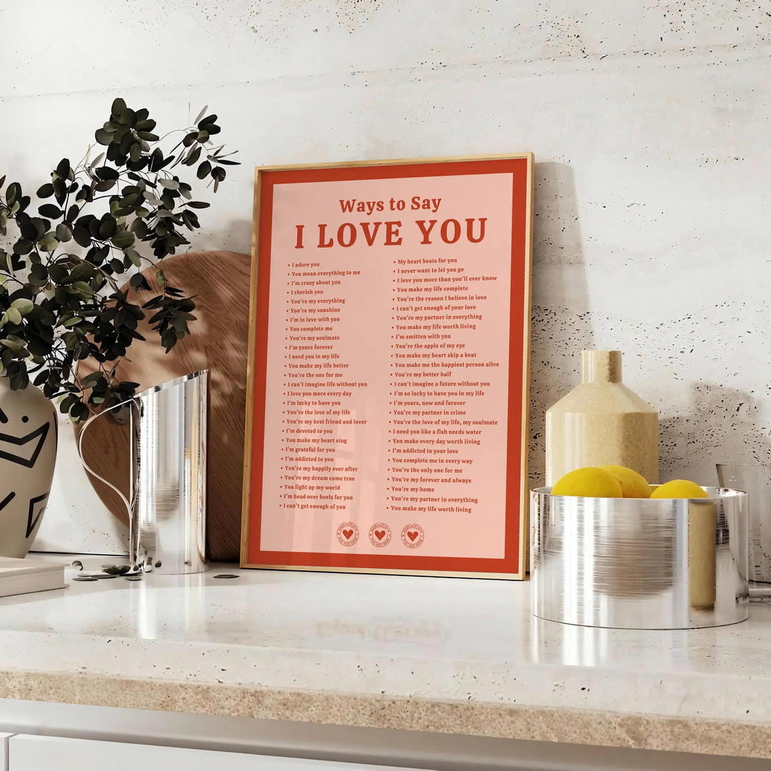 I Love You Art Print Travel Poster High Quality Frame Premium Print Home Decor Color