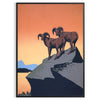 space captivating ibex animal poster black green hues stunning wall art perfect nature enthusiasts décor unique gift artwork framed preferences