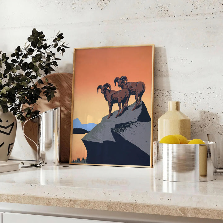 Ibex Animal Poster Travel Poster High Quality Frame Premium Print Home Decor Color