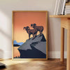 space captivating ibex animal poster black green hues stunning wall art perfect nature enthusiasts décor unique gift artwork framed preferences