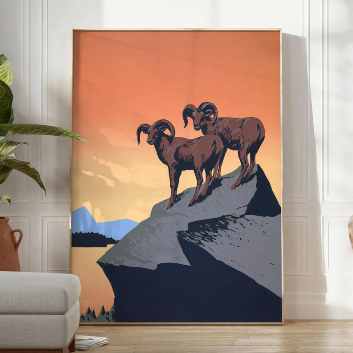 Ibex Animal Poster Travel Poster High Quality Frame Premium Print Home Decor Color