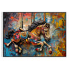 space vibrant impasto oil painting poster dynamic shades green gray captivating wall art perfect unique gift striking addition home decor A4 cm A0 print sizes