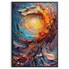 space stunning impasto oil painting poster vibrant green orange hues wall art thoughtful gift artwork touch creativity room print personalized
