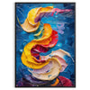 space stunning impasto oil painting poster vibrant orange blue hues captivating wall art piece thoughtful gift artwork color texture room