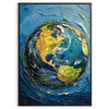 captivating beauty impasto oil painting vibrant poster shades green blue wall art unique gift artwork texture serenity space sizes A4