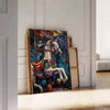 beauty impasto oil painting captivating poster green gray tones striking wall art piece texture depth space ideal gift lovers available