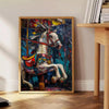 beauty impasto oil painting captivating poster green gray tones striking wall art piece texture depth space ideal gift lovers available