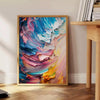 space vibrant impasto oil painting poster rich green blue hues art lover striking wall ideal gift framed unframed options decor style walls
