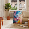 space vibrant impasto oil painting poster rich green blue hues art lover striking wall ideal gift framed unframed options decor style walls