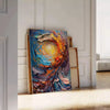 space stunning impasto oil painting poster vibrant green orange hues wall art thoughtful gift artwork touch creativity room print personalized