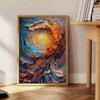 space stunning impasto oil painting poster vibrant green orange hues wall art thoughtful gift artwork touch creativity room print personalized