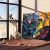 vibrant beauty impasto oil painting poster rich green orange hues stunning wall art piece perfect unique artwork gift captivating home decor print unframed options style preferences