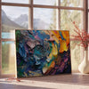 vibrant beauty impasto oil painting poster rich green orange hues stunning wall art piece perfect unique artwork gift captivating home decor print unframed options style preferences