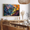 vibrant beauty impasto oil painting poster rich green orange hues stunning wall art piece perfect unique artwork gift captivating home decor print unframed options style preferences