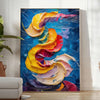 space stunning impasto oil painting poster vibrant orange blue hues captivating wall art piece thoughtful gift artwork color texture room