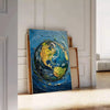 captivating beauty impasto oil painting vibrant poster shades green blue wall art unique gift artwork texture serenity space sizes A4