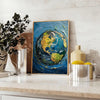 captivating beauty impasto oil painting vibrant poster shades green blue wall art unique gift artwork texture serenity space sizes A4