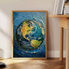 captivating beauty impasto oil painting vibrant poster shades green blue wall art unique gift artwork texture serenity space sizes A4