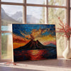 space captivating Impressionism art poster striking blend black orange hues lovers exquisite wall piece thoughtful gift unframed version style