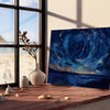 space captivating impressionism poster serene shades green blue wall art room thoughtful gift tranquility style home various print sizes A4 cm A0
